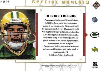 2000 Upper Deck Super Bowl XXXIV Special Moments 3x5 #9 Antonio Freeman Back
