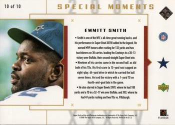 2000 Upper Deck Super Bowl XXXIV Special Moments 3x5 #10 Emmitt Smith Back