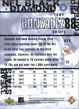 2000 Upper Deck Black Diamond - Gold #55 Tony Gonzalez Back
