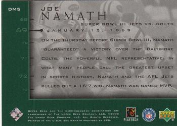 2000 Upper Deck Legends - Defining Moments #DM5 Joe Namath Back