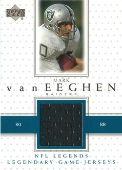 2000 Upper Deck Legends - Legendary Game Jerseys #LJ-VE Mark Van Eeghen Front