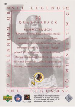 2000 Upper Deck Legends - Millennium QBs #M5 Sammy Baugh Back