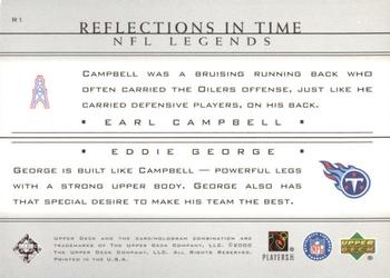 2000 Upper Deck Legends - Reflections in Time #R1 Earl Campbell / Eddie George Back