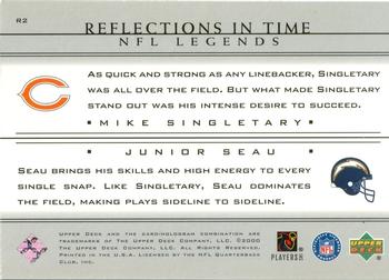 2000 Upper Deck Legends - Reflections in Time #R2 Mike Singletary / Junior Seau Back