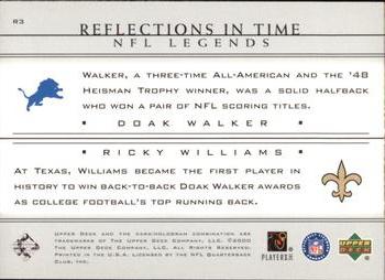 2000 Upper Deck Legends - Reflections in Time #R3 Doak Walker / Ricky Williams Back