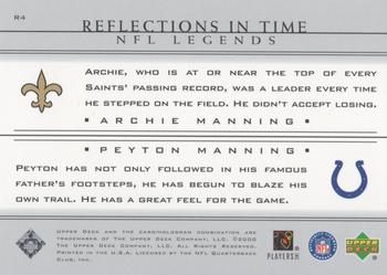 2000 Upper Deck Legends - Reflections in Time #R4 Archie Manning / Peyton Manning Back