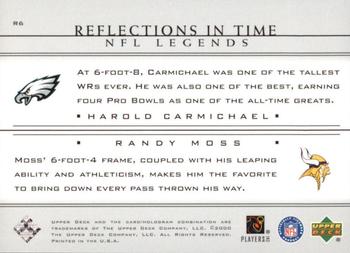 2000 Upper Deck Legends - Reflections in Time #R6 Harold Carmichael / Randy Moss Back
