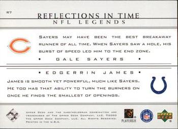 2000 Upper Deck Legends - Reflections in Time #R7 Gale Sayers / Edgerrin James Back