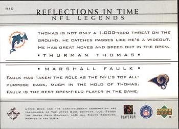 2000 Upper Deck Legends - Reflections in Time #R10 Thurman Thomas / Marshall Faulk Back