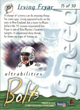 1995 Ultra - Ultrabilities #15 Irving Fryar Back