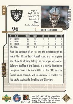 2000 Upper Deck MVP - Gold Script #125 Darrell Russell Back