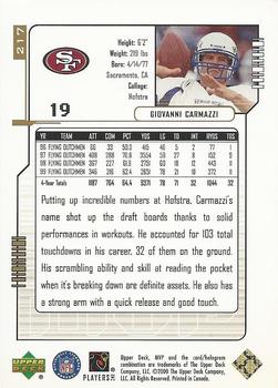 2000 Upper Deck MVP - Gold Script #217 Giovanni Carmazzi Back