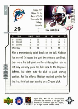 2000 Upper Deck MVP - Silver Script #91 Sam Madison Back
