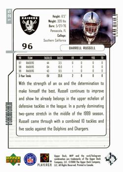 2000 Upper Deck MVP - Silver Script #125 Darrell Russell Back