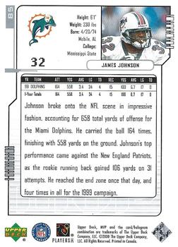 2000 Upper Deck MVP - Super Script #85 James Johnson Back