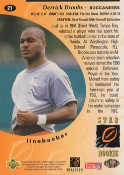 1995 Upper Deck #21 Derrick Brooks Back