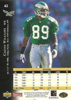 1995 Upper Deck #62 Calvin Williams Back