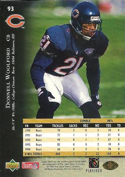 1995 Upper Deck #93 Donnell Woolford Back