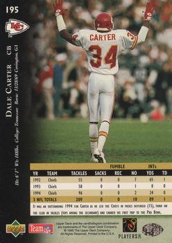 1995 Upper Deck #195 Dale Carter Back