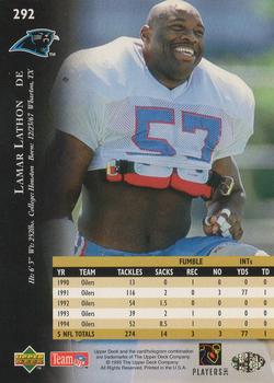 1995 Upper Deck #292 Lamar Lathon Back