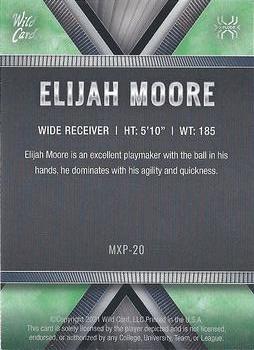 2021 Wild Card Matte - X-Plode Green/Silver Gold Matte in Gold #MXP-20 Elijah Moore Back