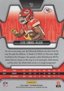 2022 Panini Playbook - Orange #31 Clyde Edwards-Helaire Back