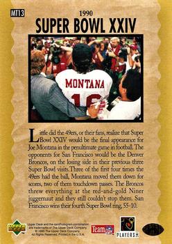 1995 Upper Deck - Joe Montana Trilogy #MT13 Joe Montana Back