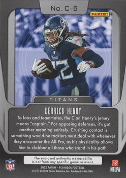 2022 Panini Playbook - Captains Swatches #C-6 Derrick Henry Back