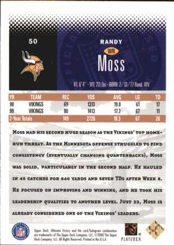 2000 Upper Deck Ultimate Victory - Parallel #50 Randy Moss Back