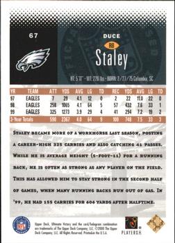 2000 Upper Deck Ultimate Victory - Parallel #67 Duce Staley Back