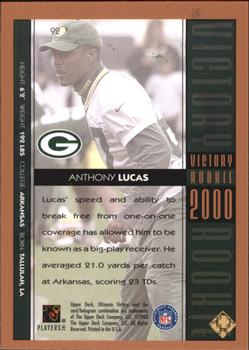 2000 Upper Deck Ultimate Victory - Copper #92 Anthony Lucas Back