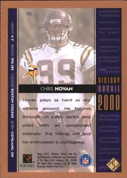 2000 Upper Deck Ultimate Victory - Copper #98 Chris Hovan Back