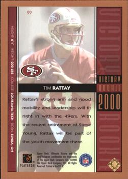 2000 Upper Deck Ultimate Victory - Parallel #99 Tim Rattay Back