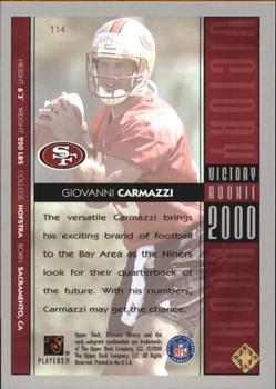 2000 Upper Deck Ultimate Victory - Parallel 100 #114 Giovanni Carmazzi Back