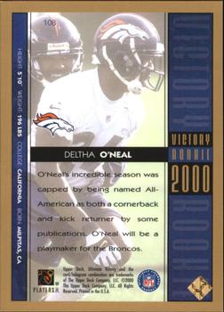 2000 Upper Deck Ultimate Victory - Gold #108 Deltha O'Neal Back
