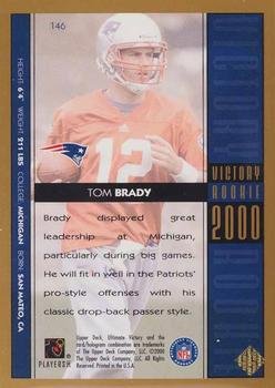 2000 Upper Deck Ultimate Victory - Gold #146 Tom Brady Back