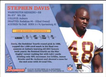 2001 Bowman - 1996 Rookies #BRC14 Stephen Davis Back