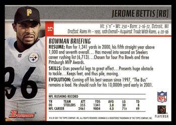 2001 Bowman - Gold #13 Jerome Bettis Back