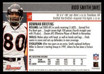 2001 Bowman - Gold #24 Rod Smith Back