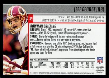 2001 Bowman - Gold #29 Jeff George Back
