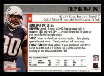 2001 Bowman - Gold #65 Troy Brown Back