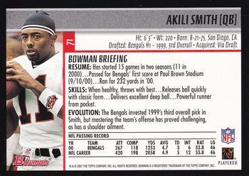 2001 Bowman - Gold #71 Akili Smith Back