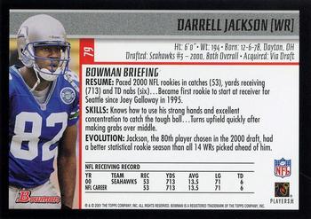 2001 Bowman - Gold #79 Darrell Jackson Back