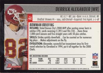 2001 Bowman - Gold #82 Derrick Alexander Back