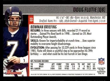 2001 Bowman - Gold #90 Doug Flutie Back