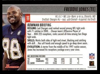 2001 Bowman - Gold #106 Freddie Jones Back