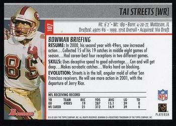 2001 Bowman - Gold #107 Tai Streets Back