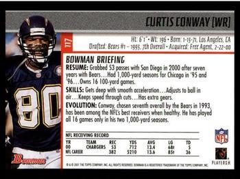 2001 Bowman - Gold #117 Curtis Conway Back