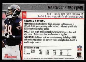 2001 Bowman - Gold #118 Marcus Robinson Back