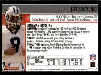 2001 Bowman - Gold #125 Jeff Lewis Back
